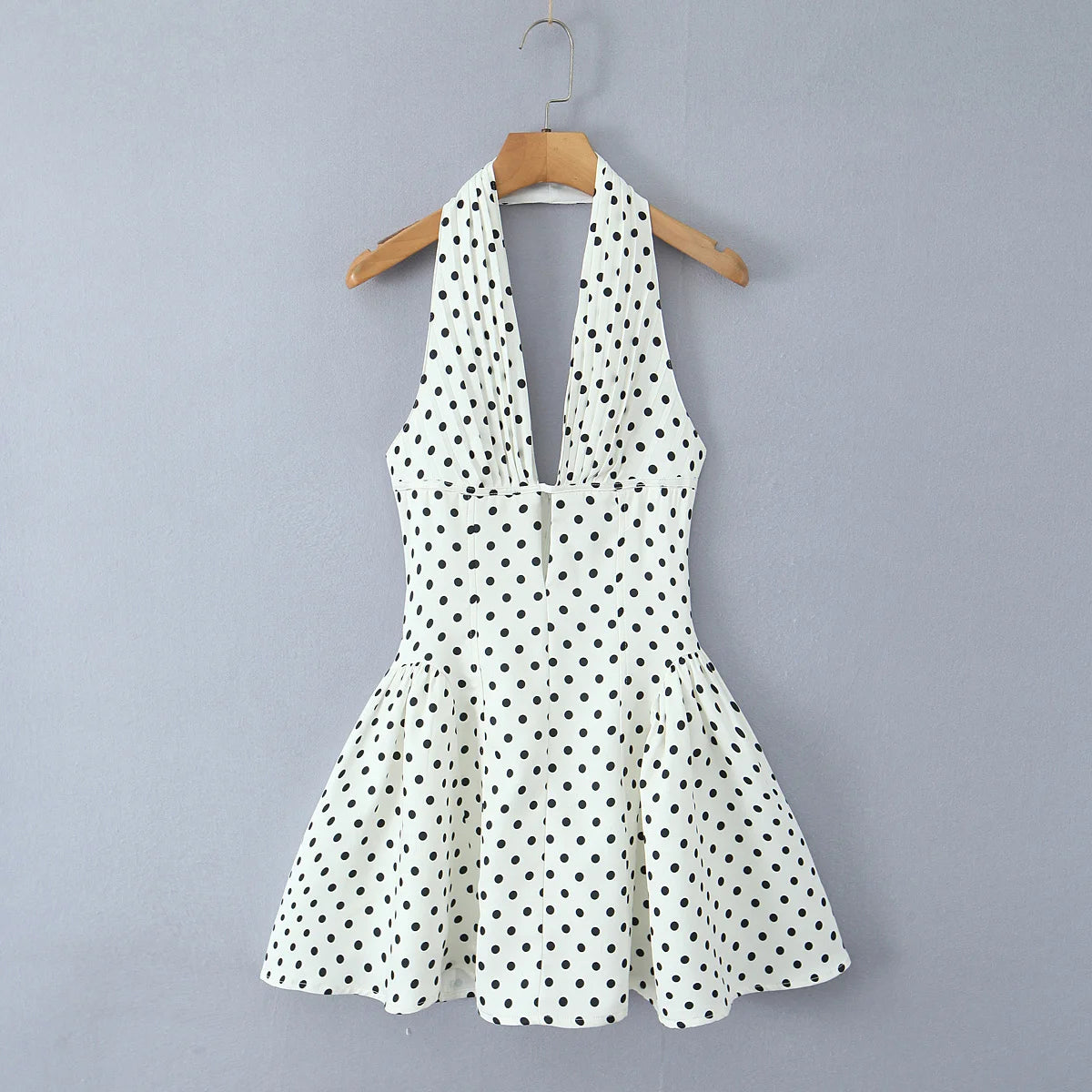 Vintage Polka Dot Halter Mini Dress