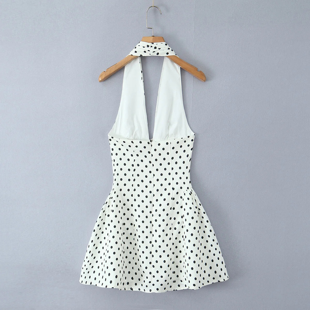 Vintage Polka Dot Halter Mini Dress