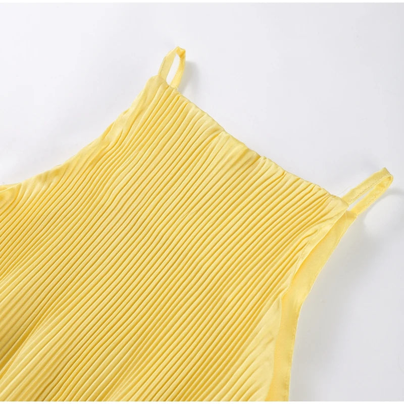 High-Neck Sculpted Ruffle Slit Midi Dress