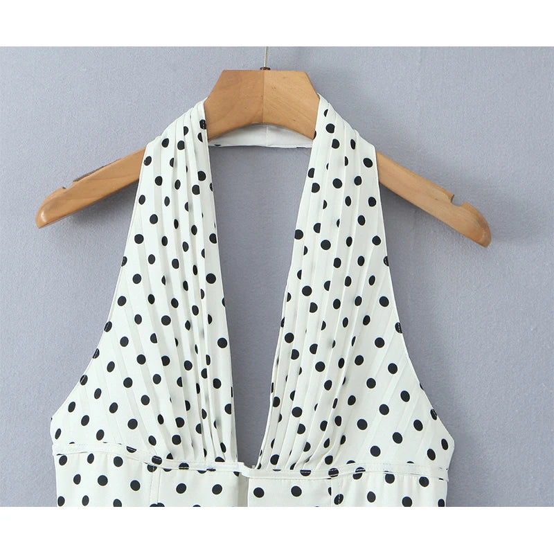 Vintage Polka Dot Halter Mini Dress