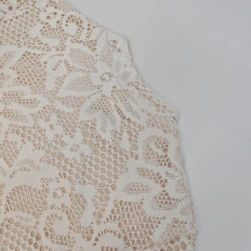 Elegant Lace Long Sleeve Mini Dress