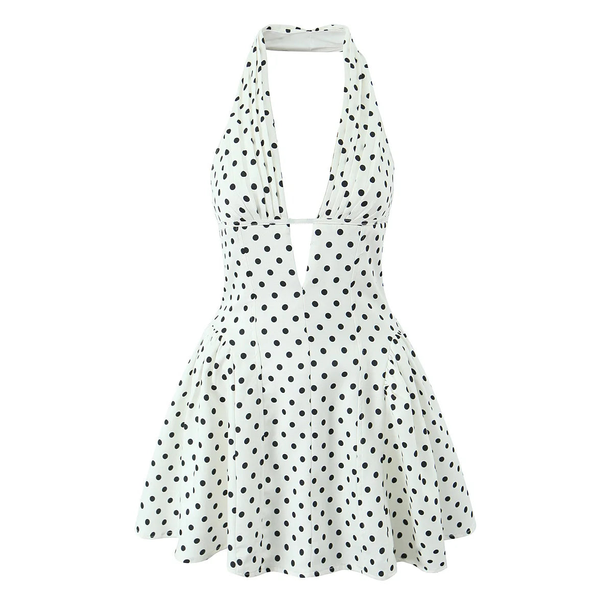 Vintage Polka Dot Halter Mini Dress