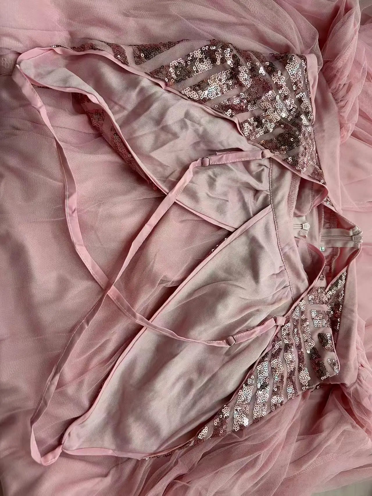 Sequin Bodice Open-Back Maxi Dress