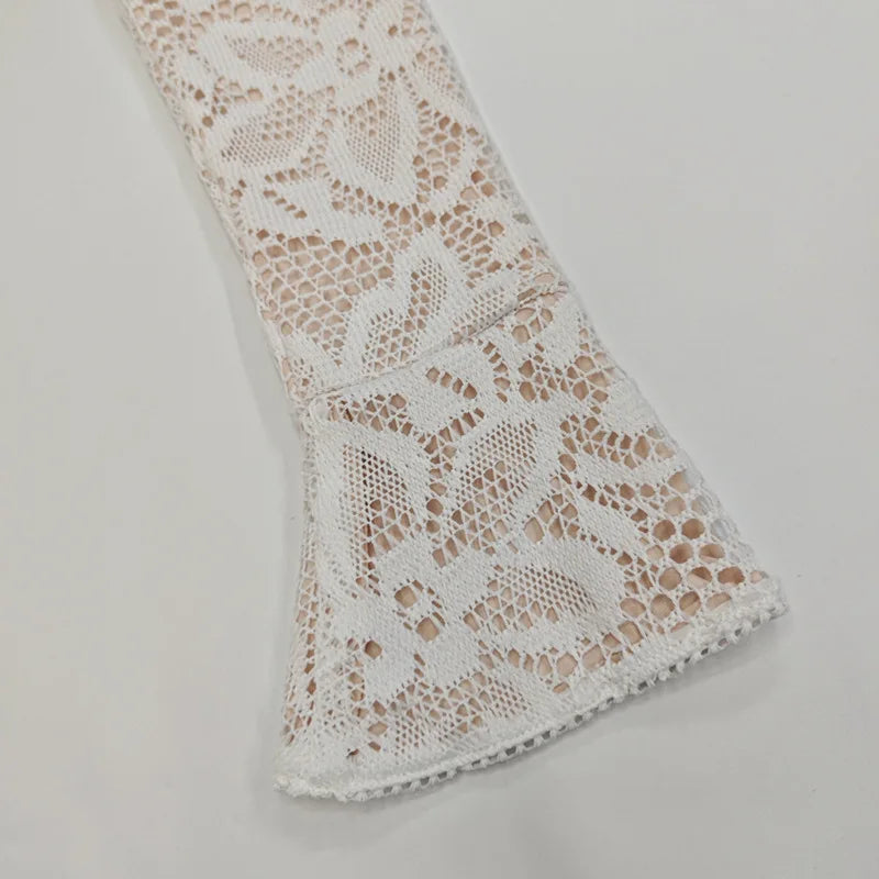 Elegant Lace Long Sleeve Mini Dress